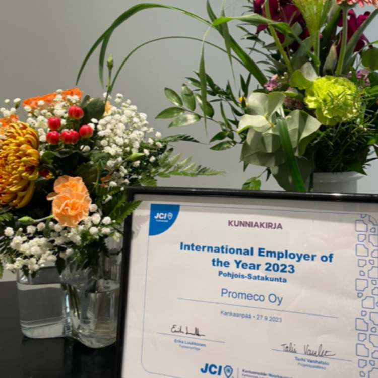 Promeco Awarded in the "International Employer of the Year 2023" Contest by Finland's Junior Chamber International