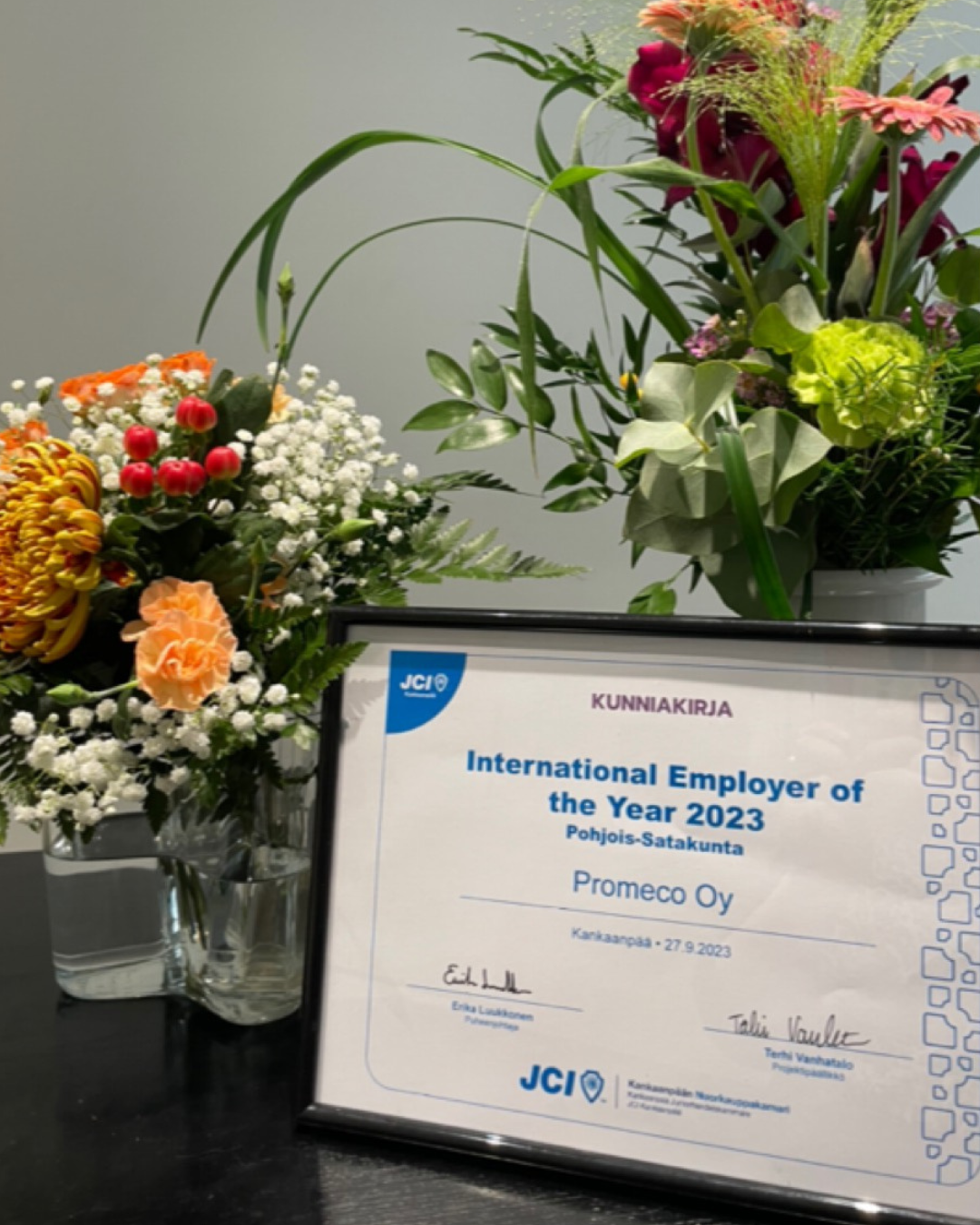 Promeco Awarded in the "International Employer of the Year 2023" Contest by Finland's Junior Chamber International